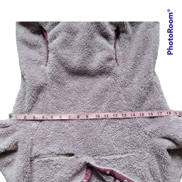 Eddie Bauer Purple Teddy Bear Fuzzy PopOver Jacket - S - Picture 9 of 10